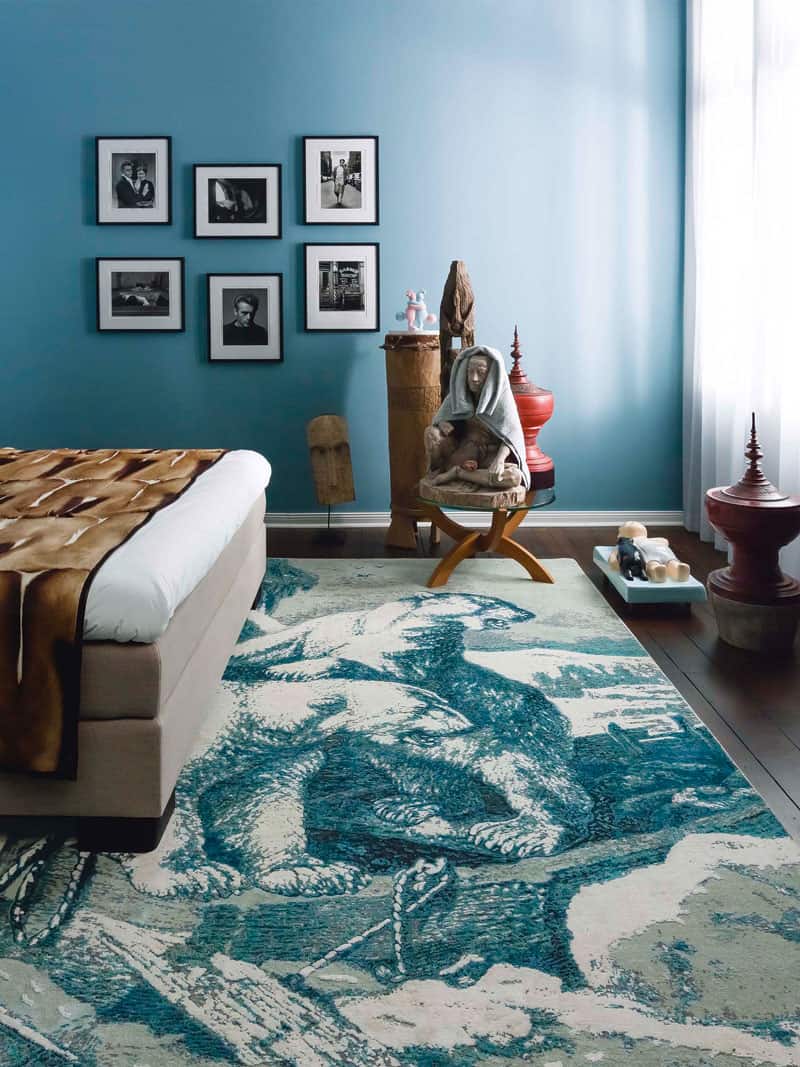 Tapete Polar Bear Tecido à Mão | Tamanho: 170 × 240 cm