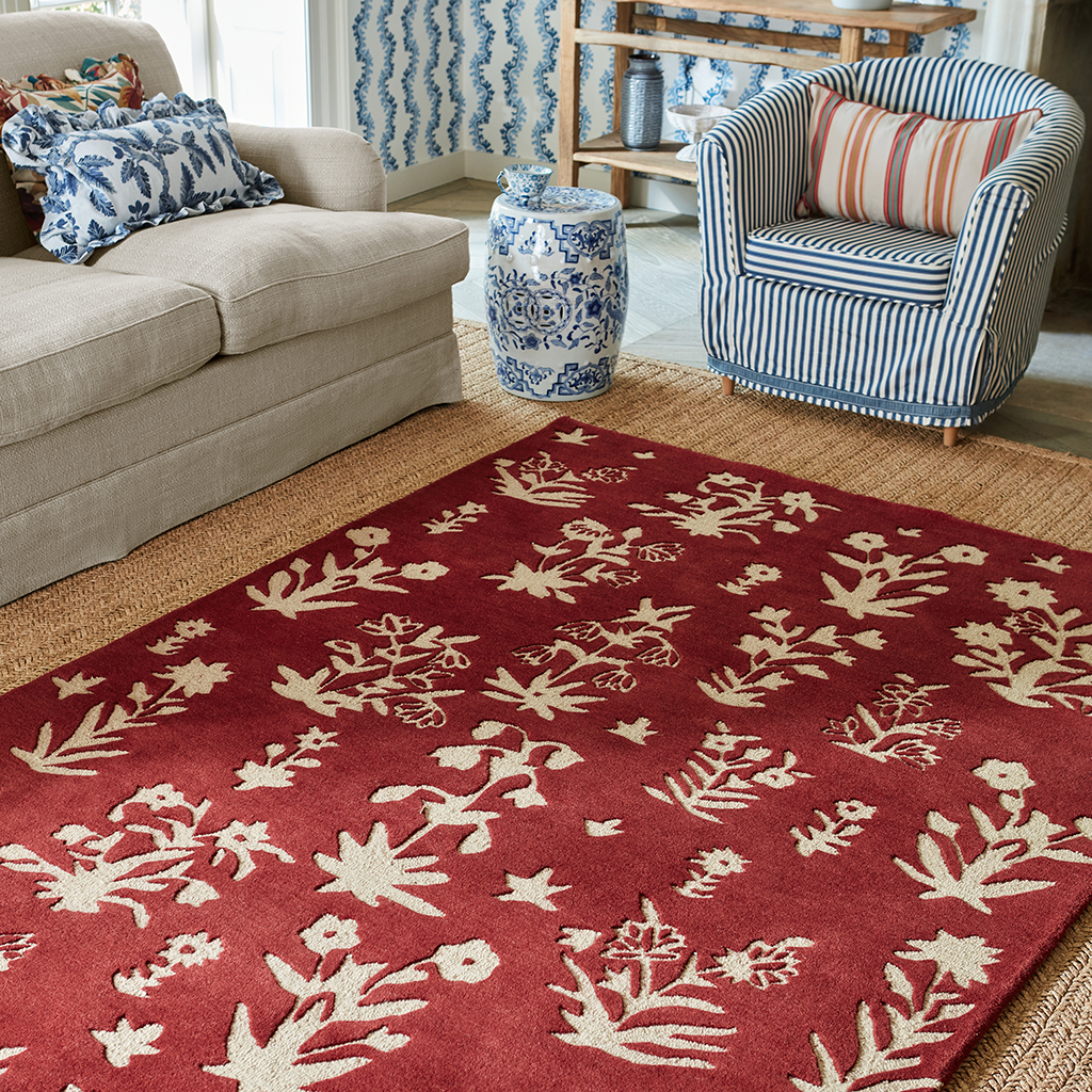 Tapete Woodland Glade Vermelho Damasco | Tamanho: 250 × 350 cm