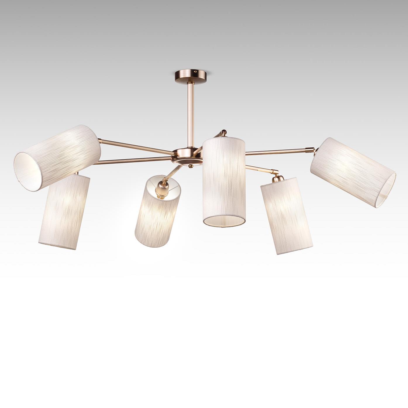 Lustre com Braços Ajustáveis em Acabamento Dourado