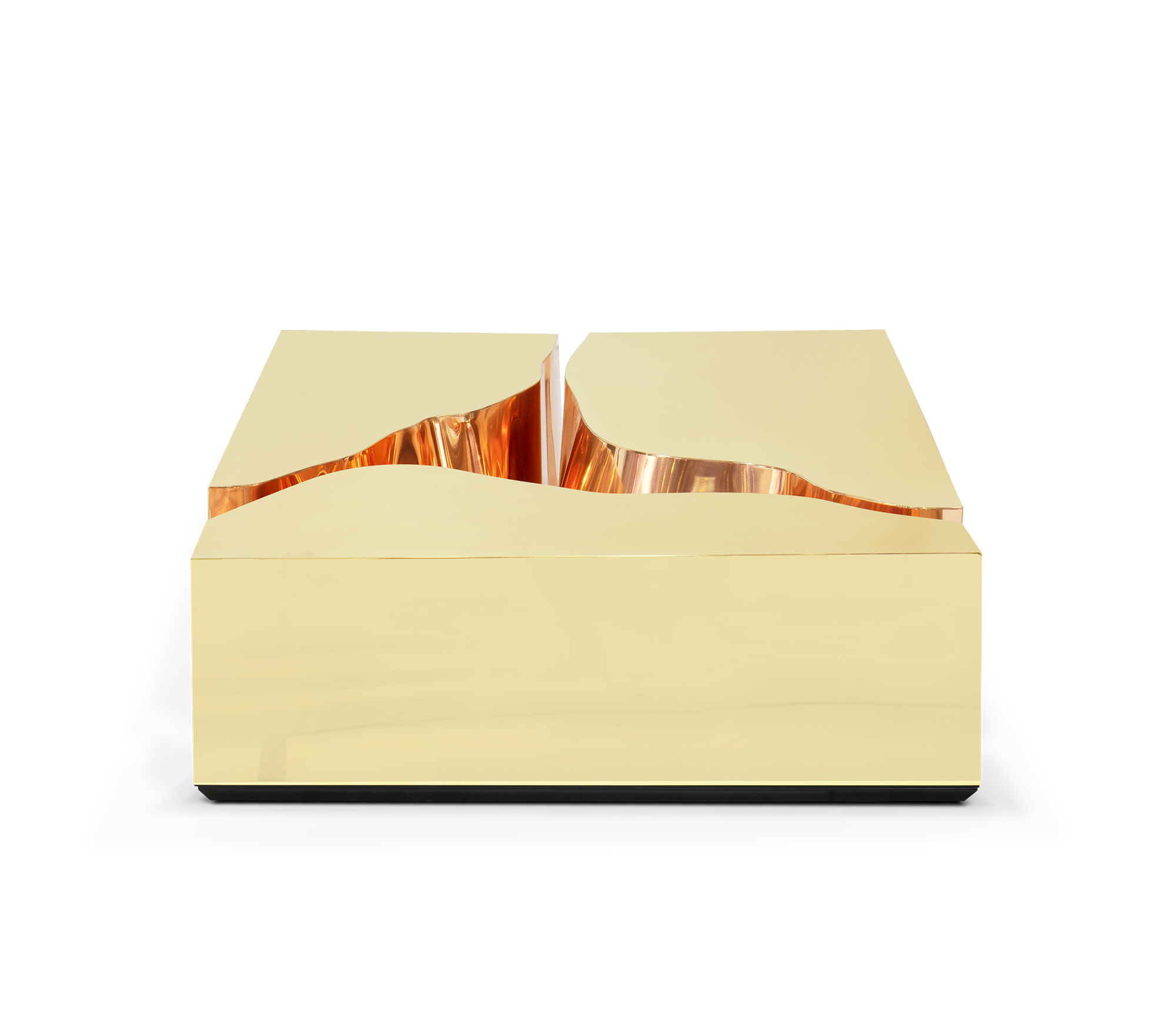 Mesa de Centro Fissure Cobre Dourado