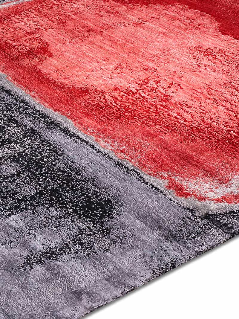 Tapete Red Silver Tecido à Mão | Tamanho: 300 × 400 cm