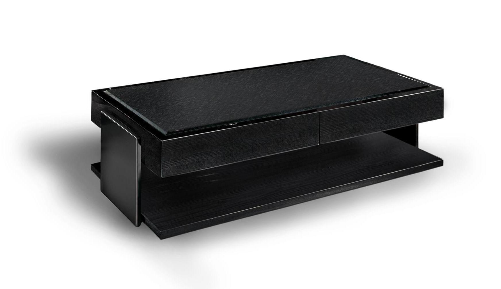 Mesa de Centro Preta com Gavetas