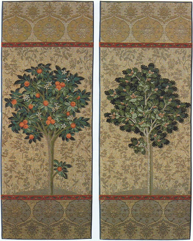 Conjunto de 2 tapeçarias: tapeçaria árvore