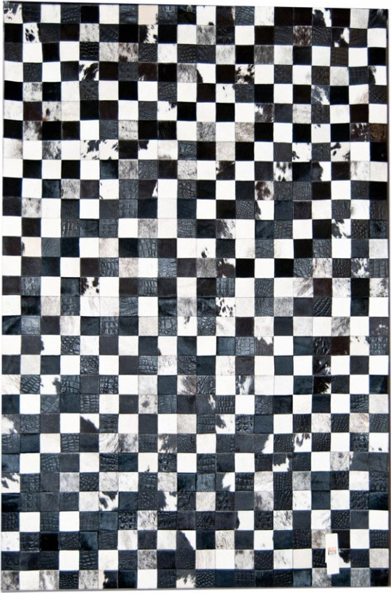 Tapete Pele de Vaca Mosaic Preto e Branco | Tamanho: 160 × 220 cm