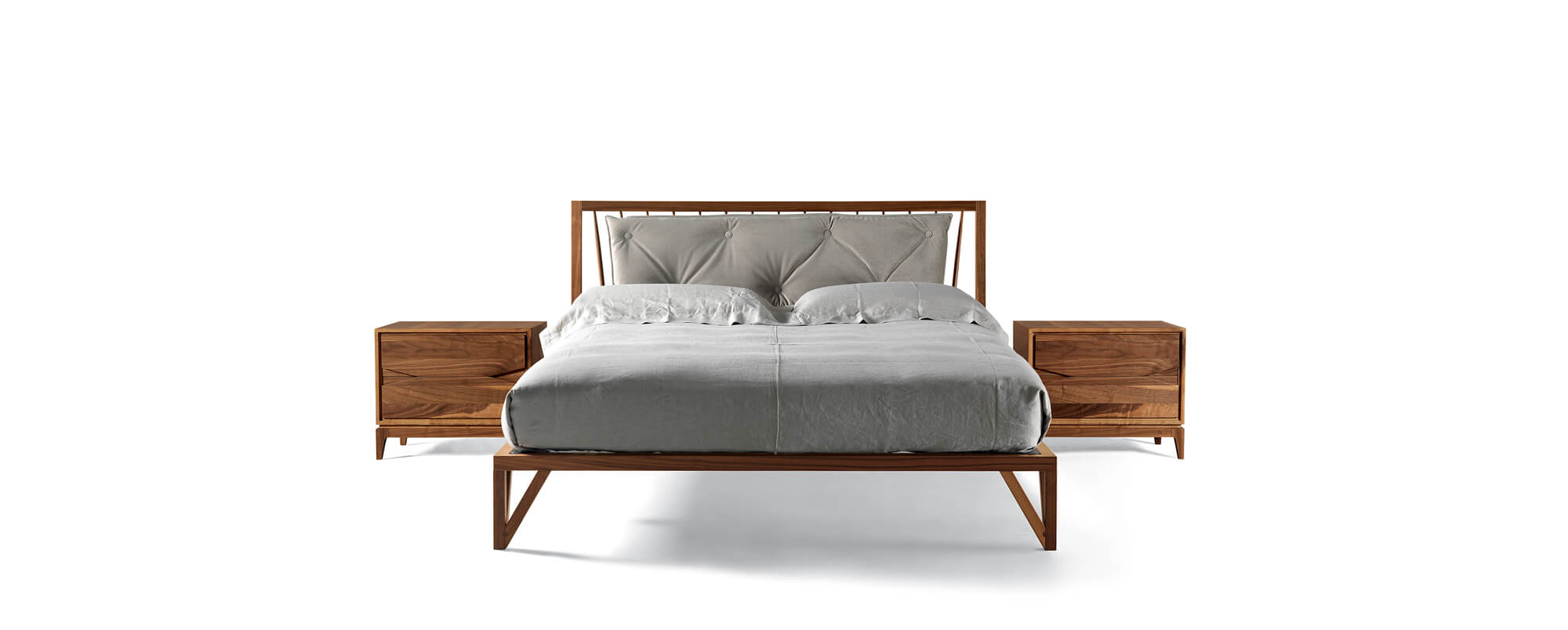 Cama de Luxo Leggiadro | Acabamento: Natural solid walnut