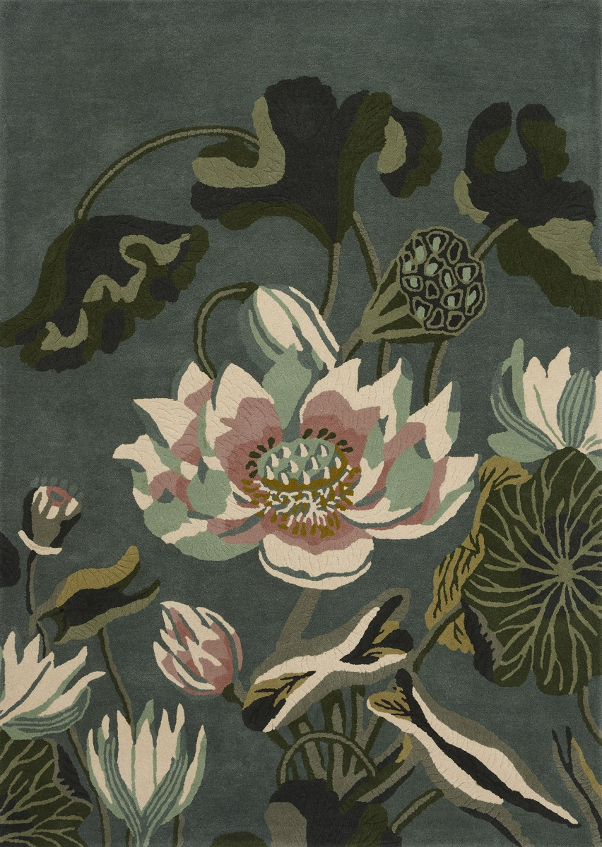 Tapete Waterlily Lago Meia-noite | Tamanho: 170 × 240 cm