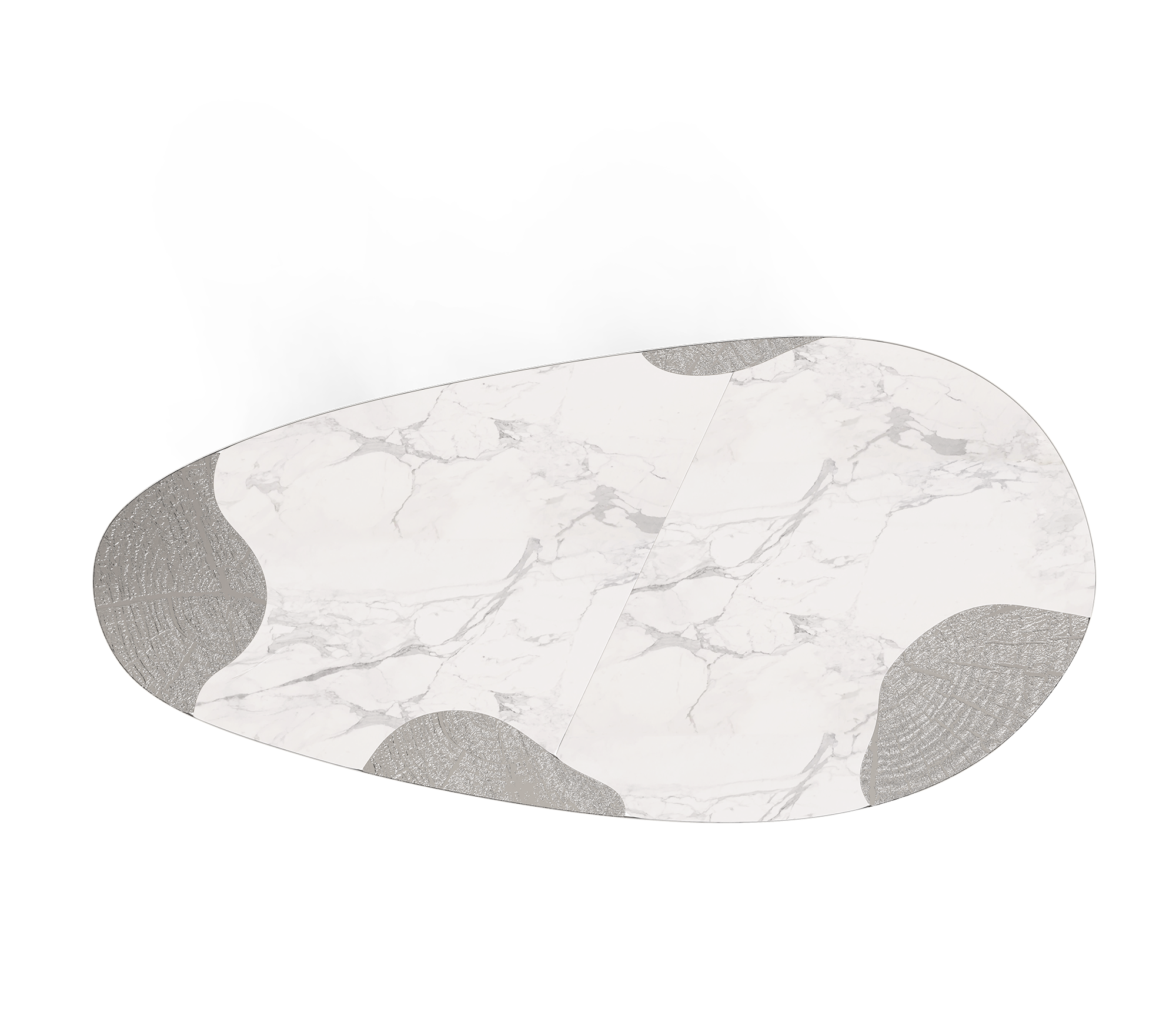 Mesa de Jantar Athena Mármore Carrara e Prata