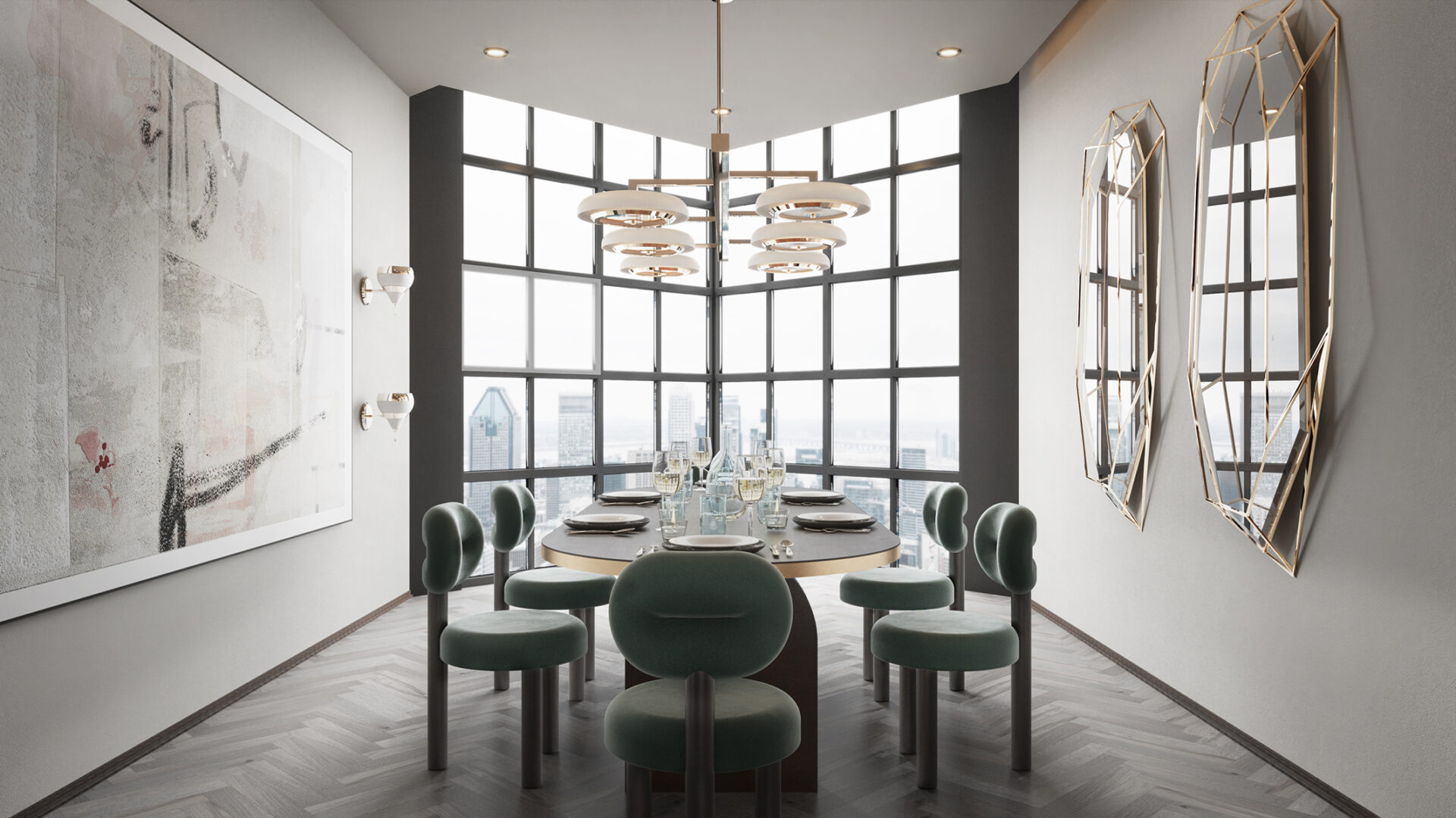 Candeeiro suspenso retangular Carter - 3