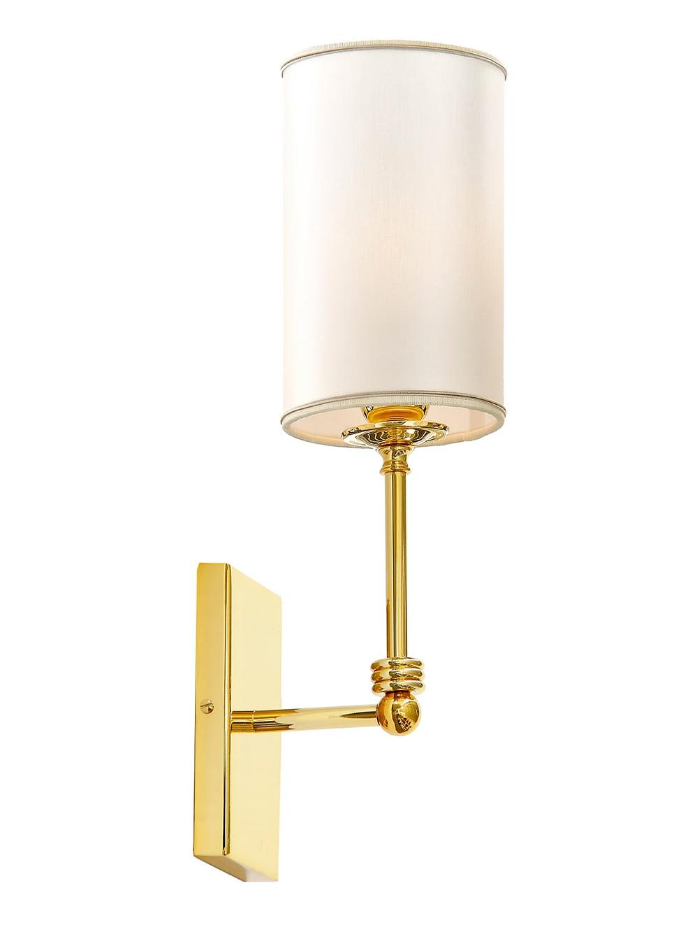 Aplique de Parede em Latão Dourado Polido com Abajur