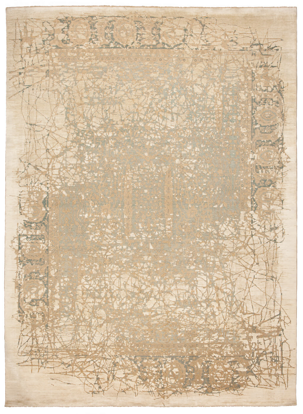 Tapete Tabriz Wooster Pleasure Azul-Celeste Cinzento Seda | Tamanho: 200 × 300 cm