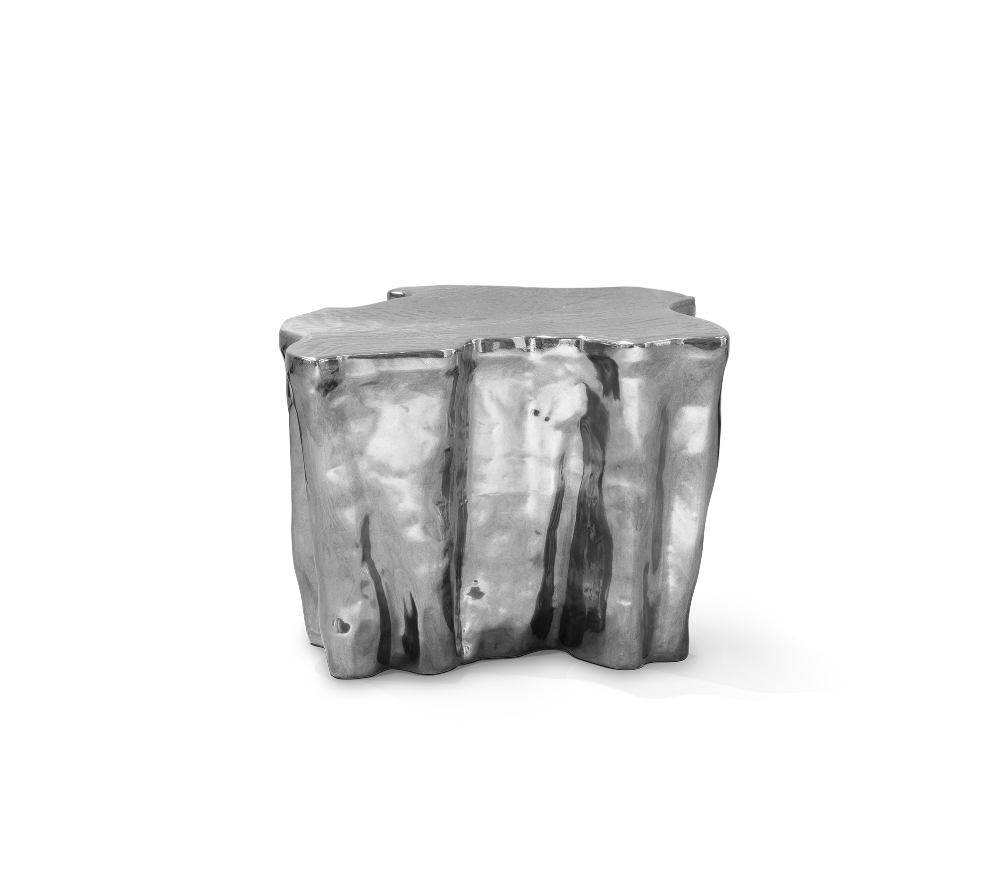 Mesa de Apoio Cerâmica Prateada Horizon