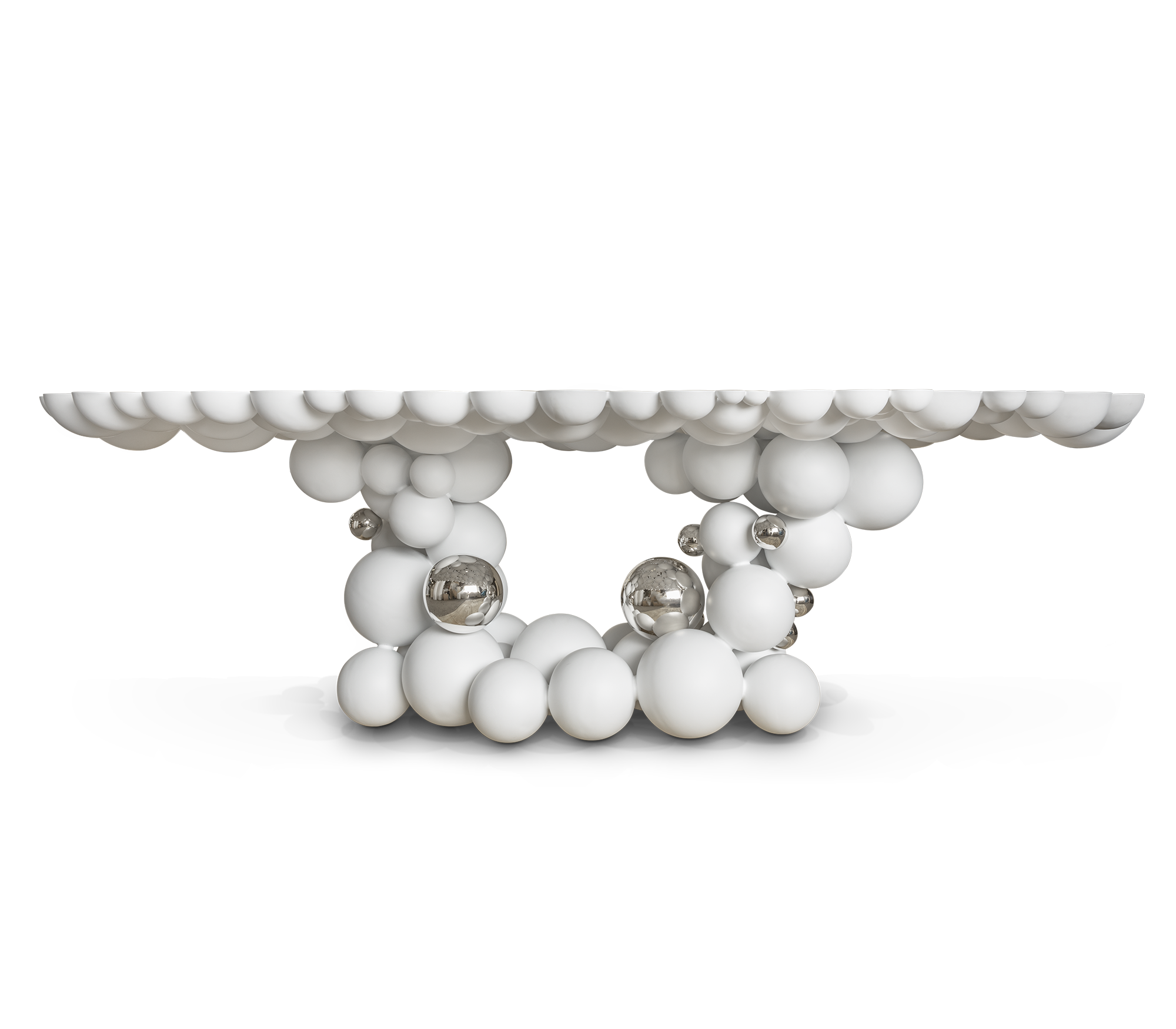 Mesa de Jantar Luxe Branca Orbit