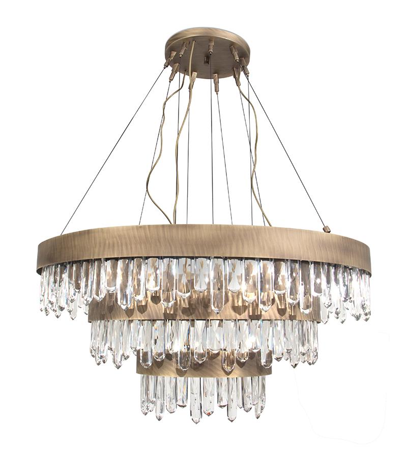 Lustre cascatas latão