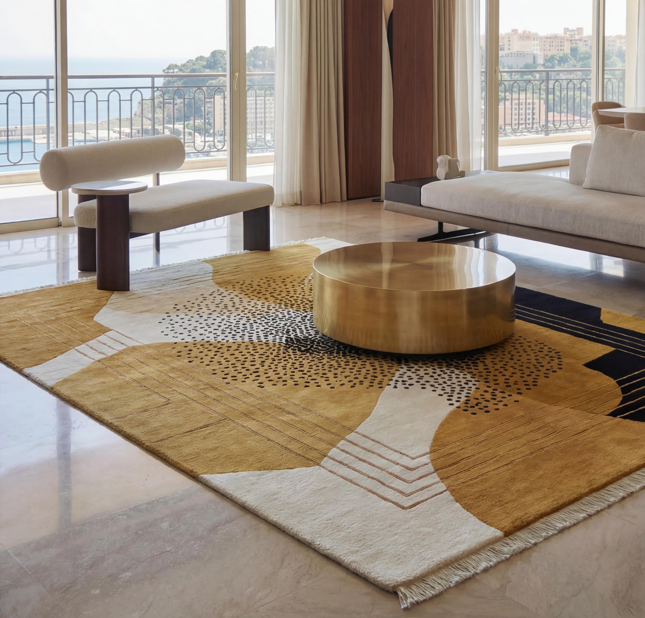 Tapete Abstract Figure Gold