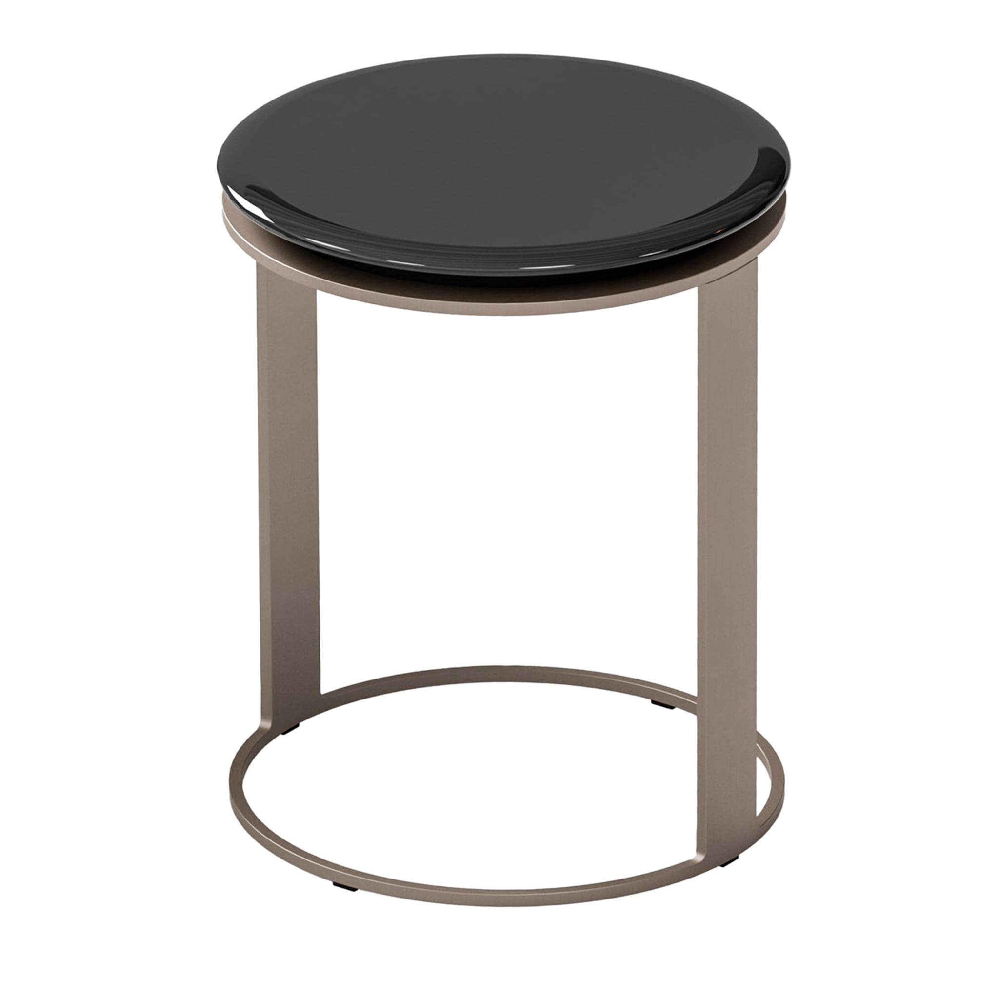 Mesa de Apoio Denis | Tampo: Mármore vermelho | Dimensões: Ø 65 cm