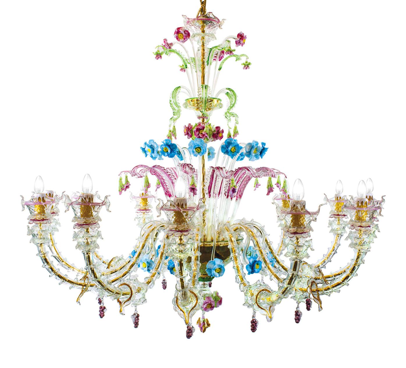 Lustre Murano em Vidro Multicolor