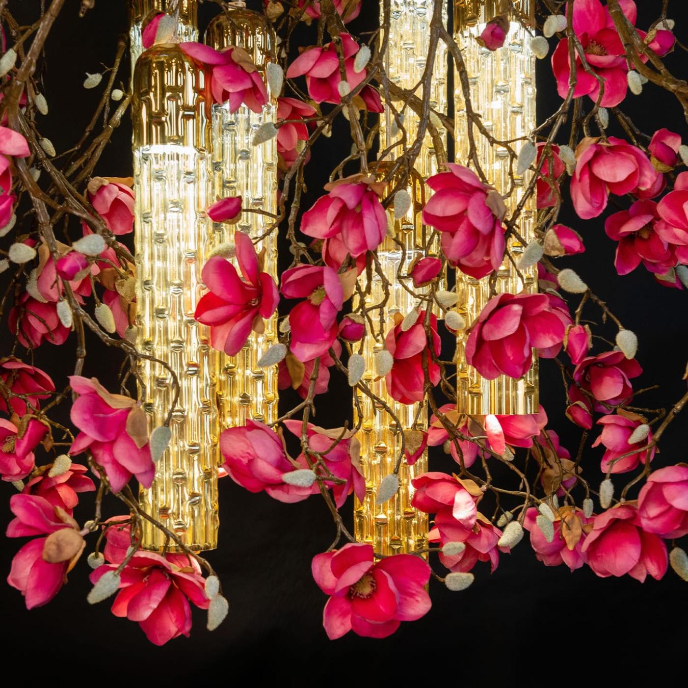 Lustre Quadrado Magnolia Dourado