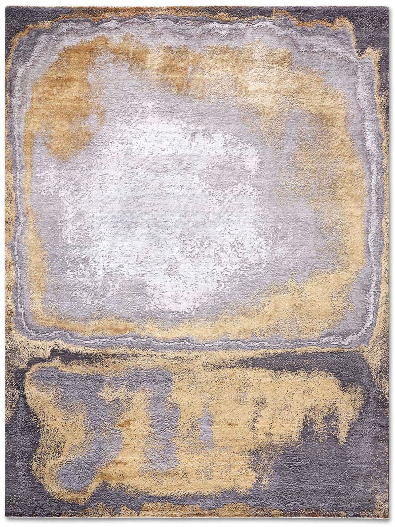 Tapete Gold em Cinzento Tecido à Mão | Tamanho: 183 × 274 cm