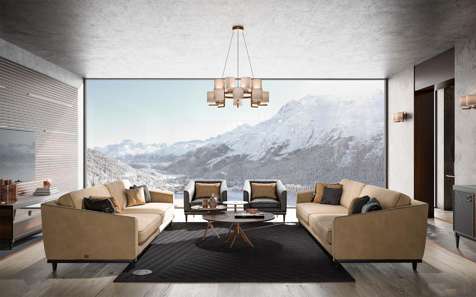 Sofá Bege Moderno | Configuração: 2 lugares