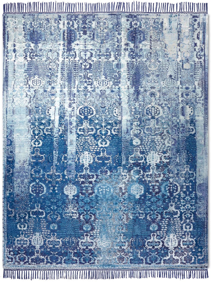 Tapete Woods Blue Anodado à Mão | Tamanho: 170 × 240 cm