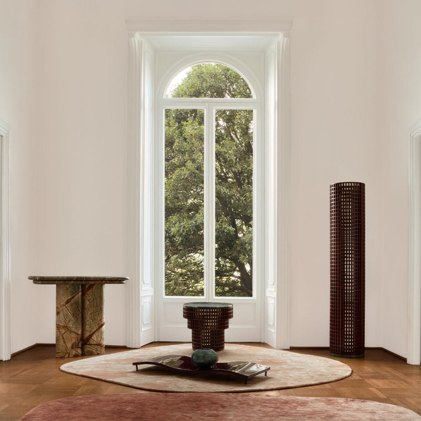 Espelho de chão nogueira e mármore