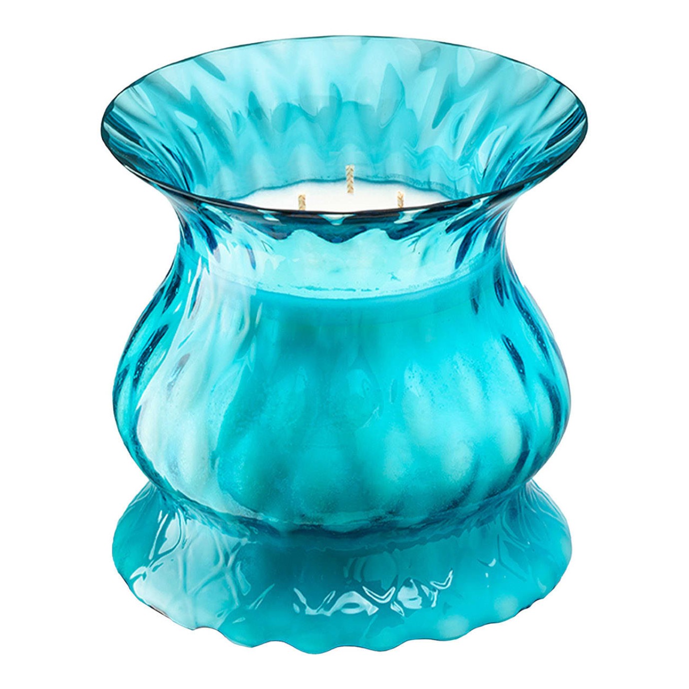 Vela Aquamarine Tulip em Vidro Veneziano