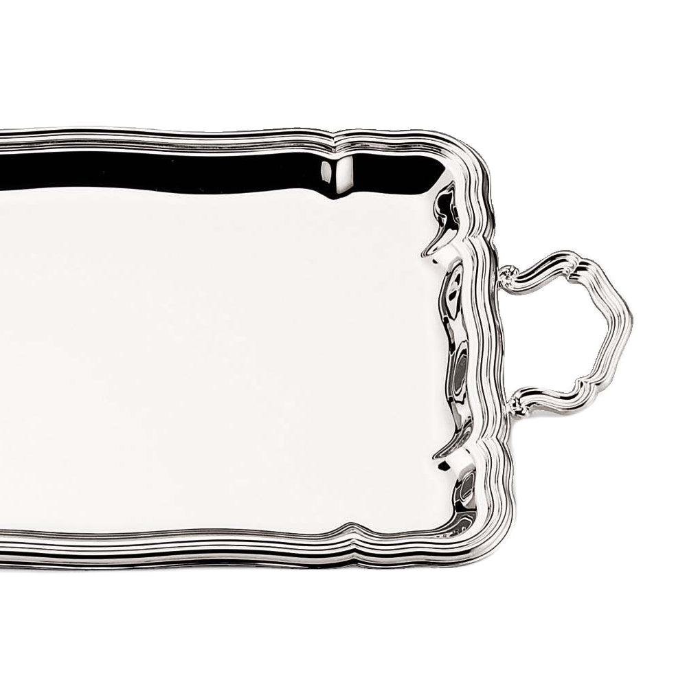 Bandeja prateada '700 com pegas | Dimensões: 34 × 47 cm