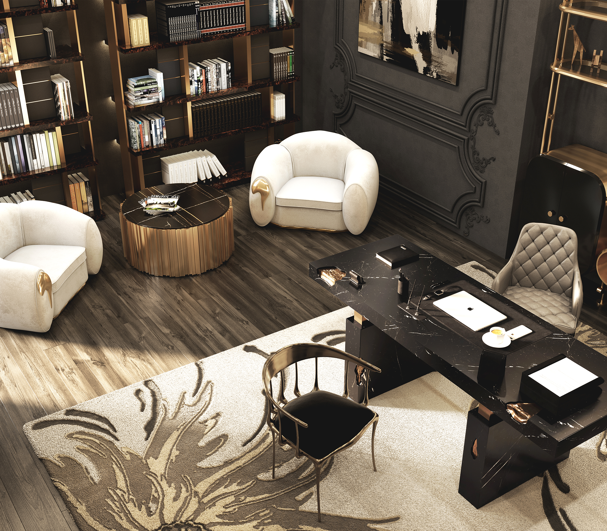 Secretária Dominion Nero Marquina