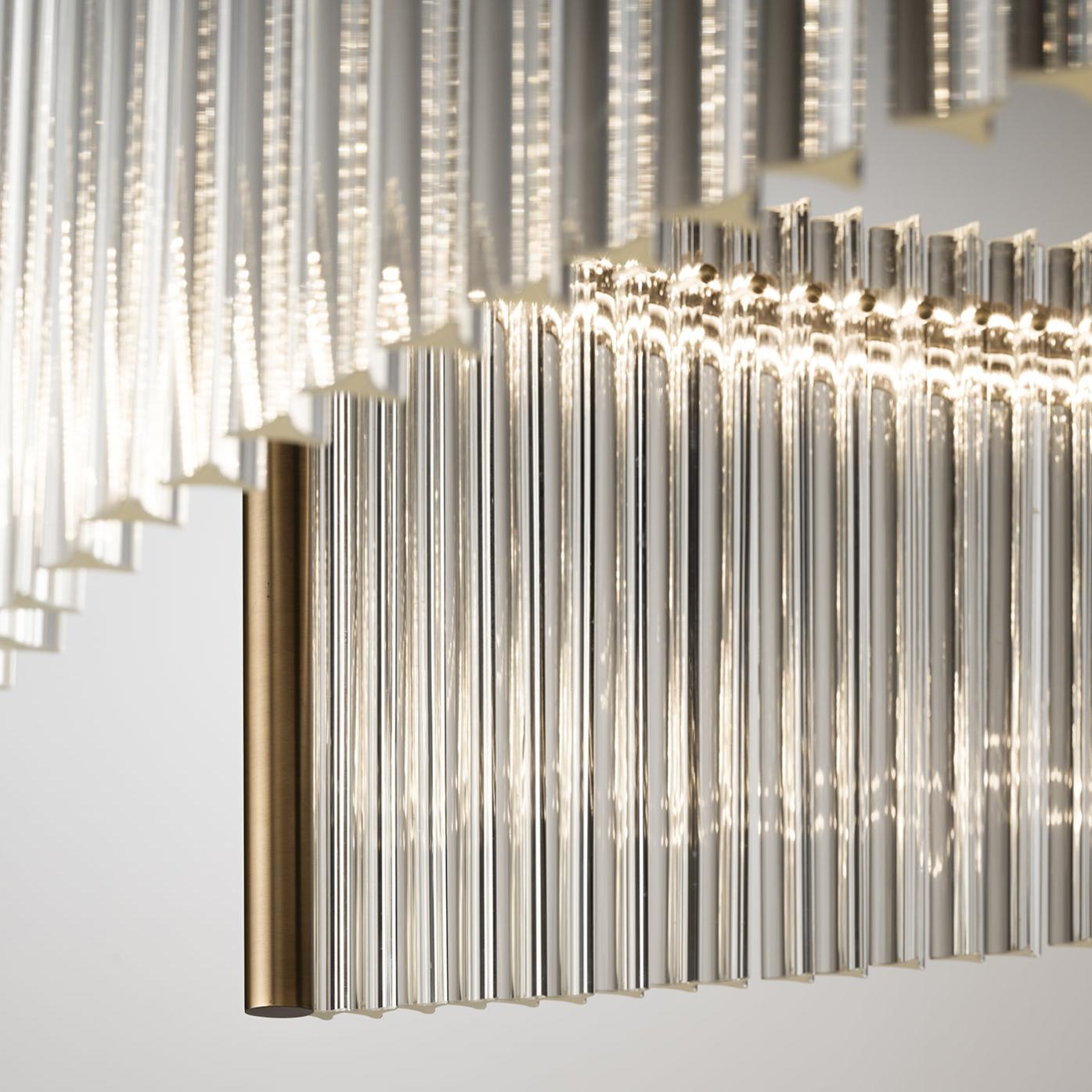 Lustre em Murano Transparente com Iluminação LED Dupla