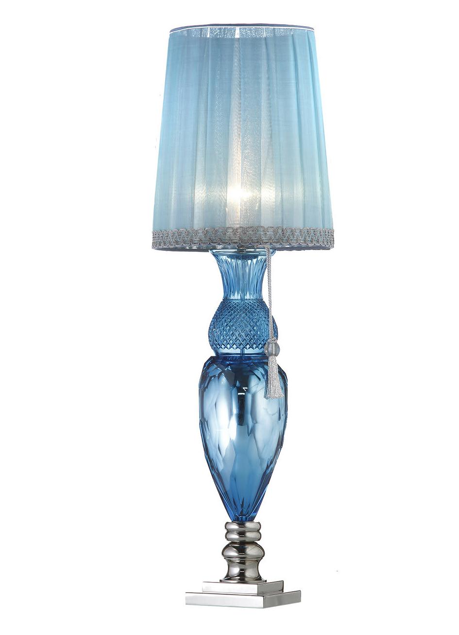 Candeeiro de Mesa Florentine em Cristal Azul
