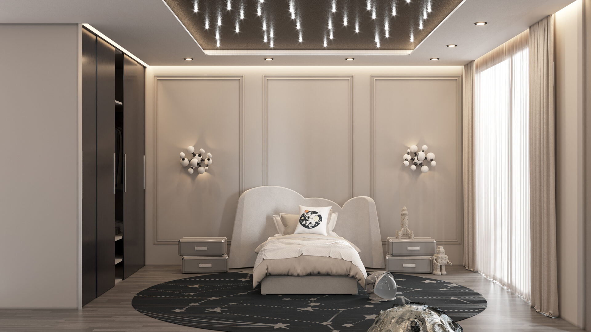 Candeeiro de parede molecular