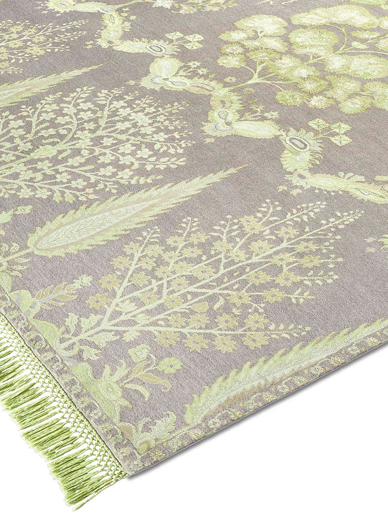 Tapete Mughal Verde Feito à Mão Luxury