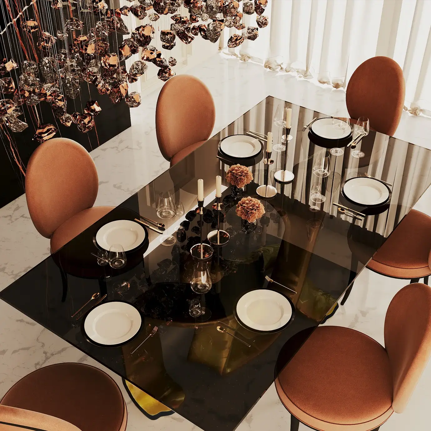 Cadeira de Jantar Mistral com Costas em Tecido - 1