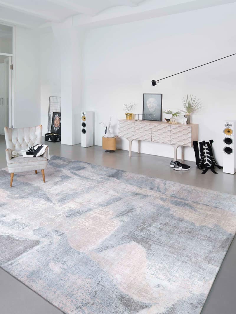 Tapete Cinzento / Marfim Feito à Mão | Tamanho: 250 × 300 cm