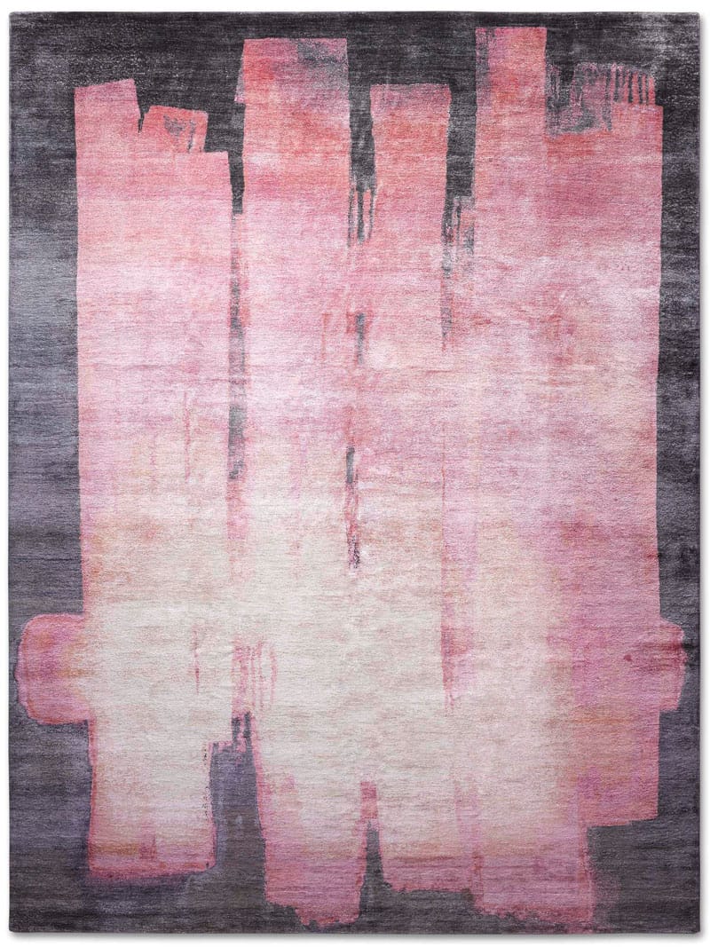 Tapete Hexagon Rosa Tecido à Mão | Tamanho: 183 × 274 cm
