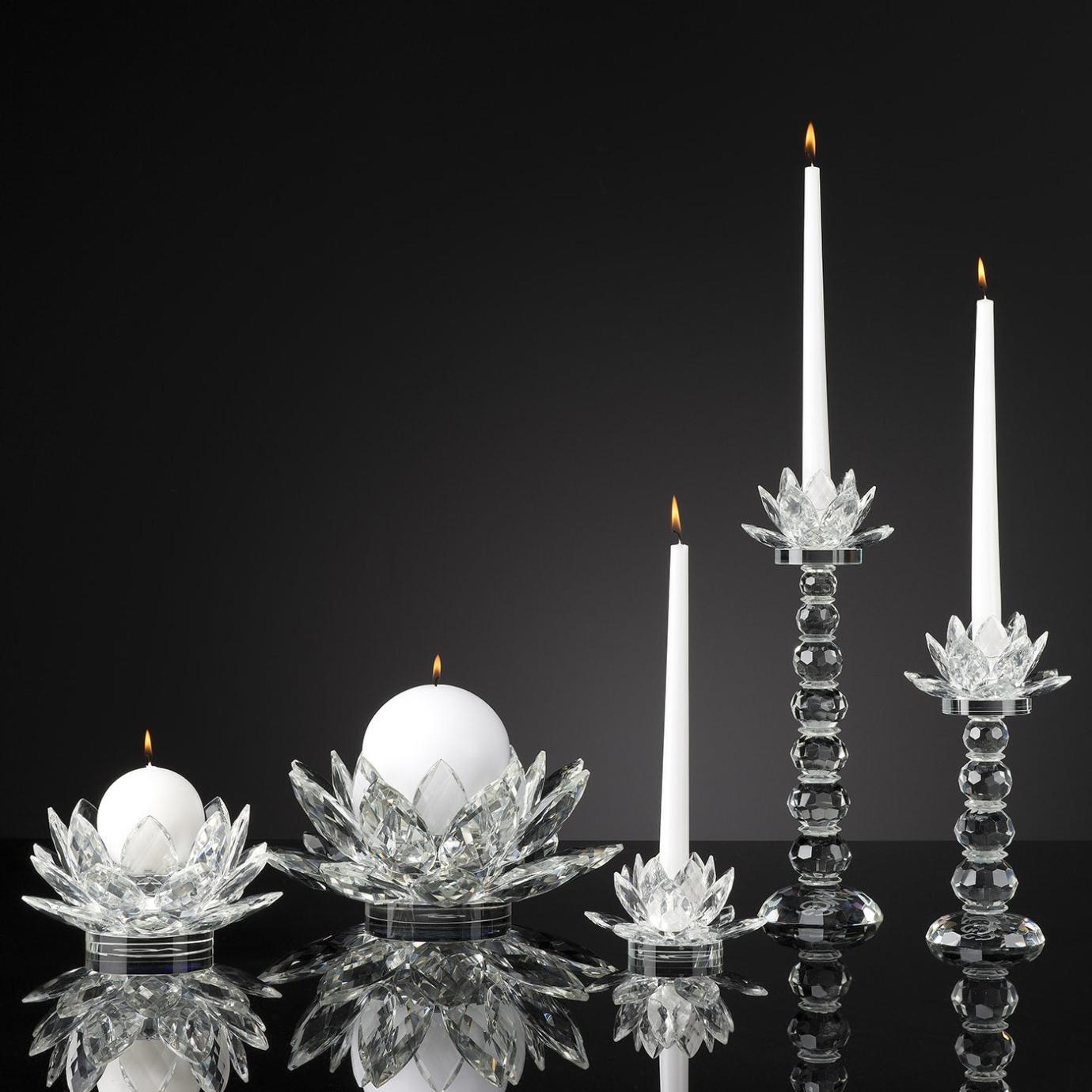 Porta-Velas Lotus em Cristal