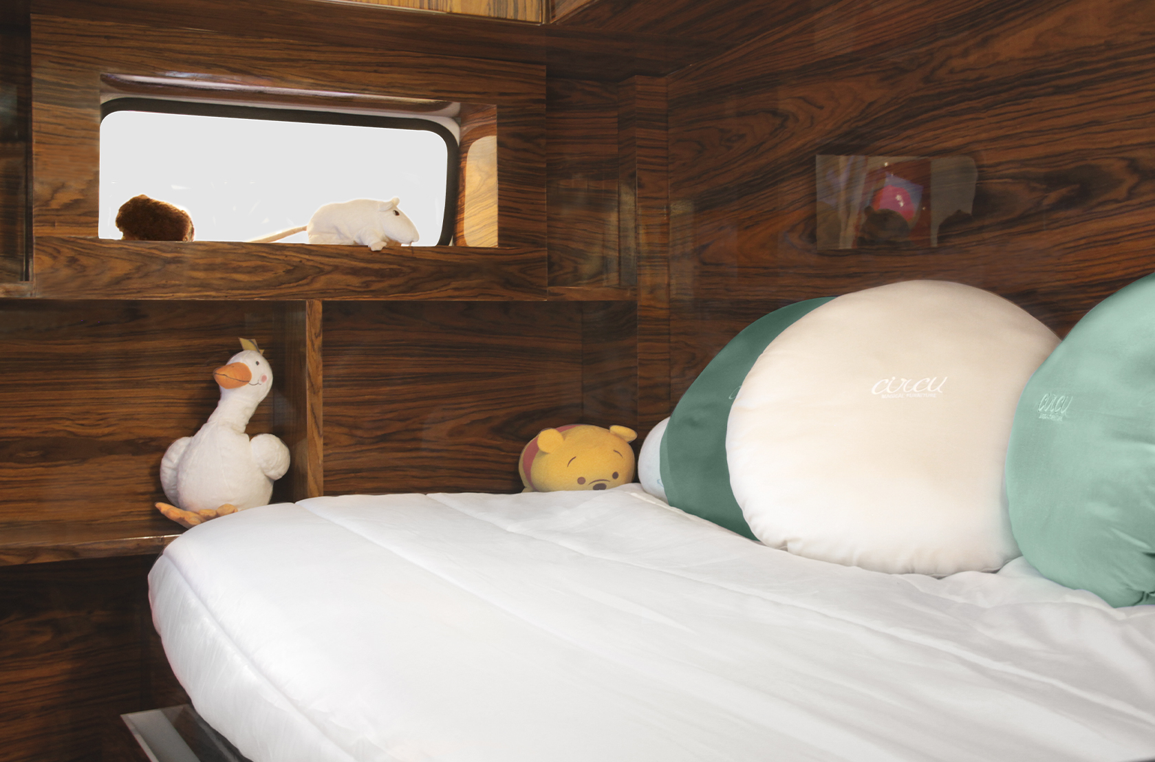 Conjunto de quarto caravana do viajante verde