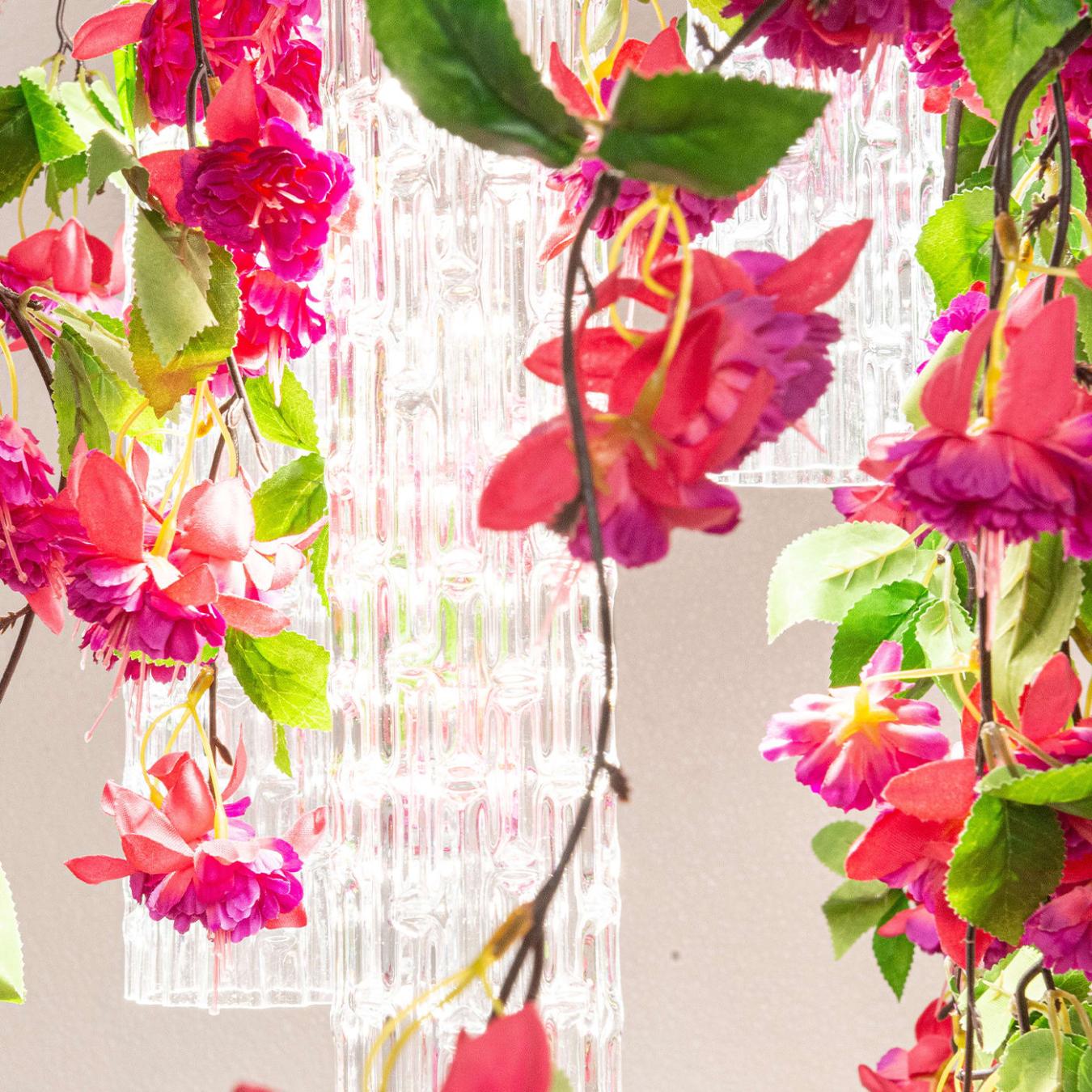 Lustre Pequeno Pink Cascade