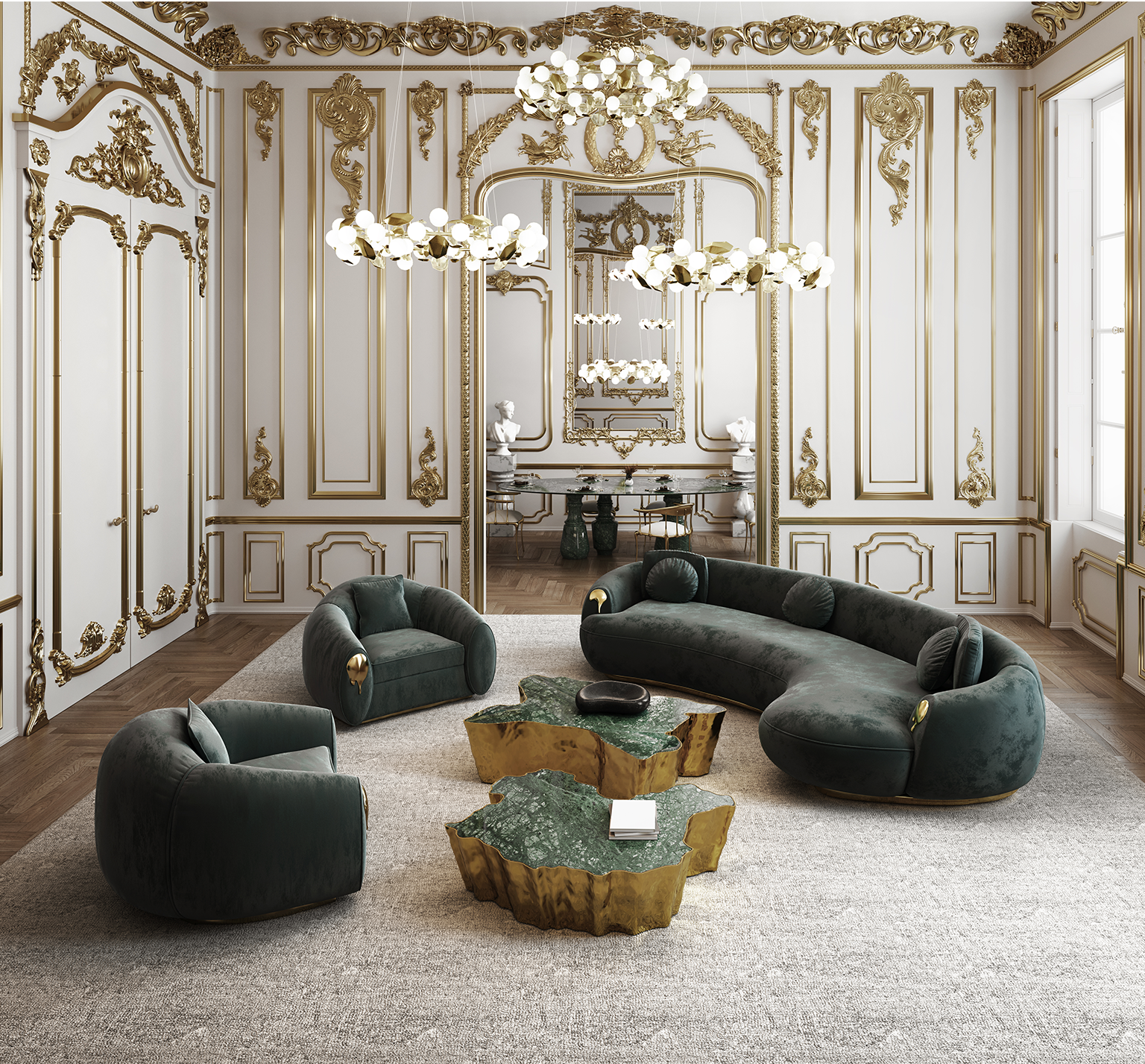 Mesa de Centro Pedra Paradise | Dimensões: L 123 × P 102 × A 30 cm