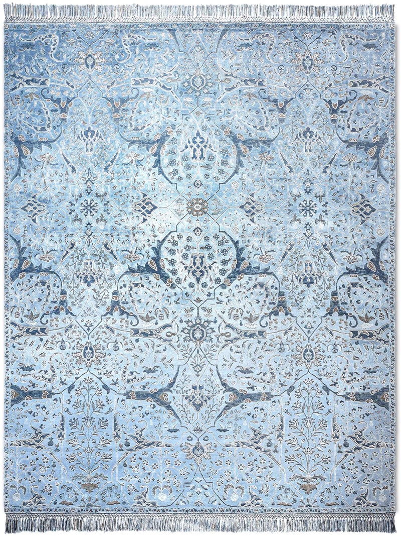 Tapete Luxuoso Teheran Blue Feito à Mão | Tamanho: 183 × 274 cm