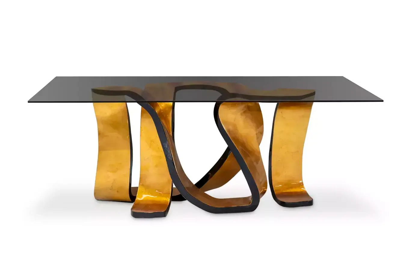 Mesa de Jantar Folha Dourada Ribbon