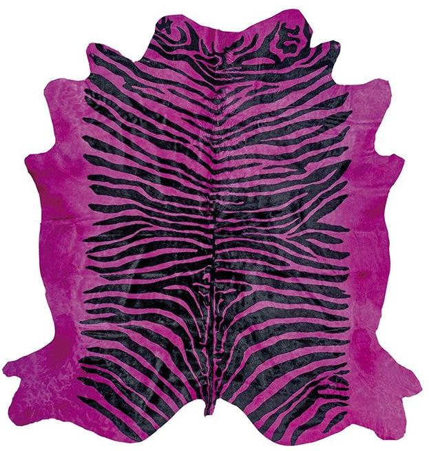 Pele de vaca natural zebra rosa | Tamanho: 200 × 240 cm