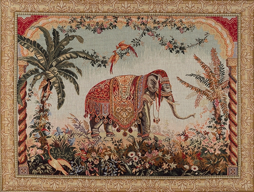 Tapeçaria elefante com margem | Tamanho: 75 × 100 cm