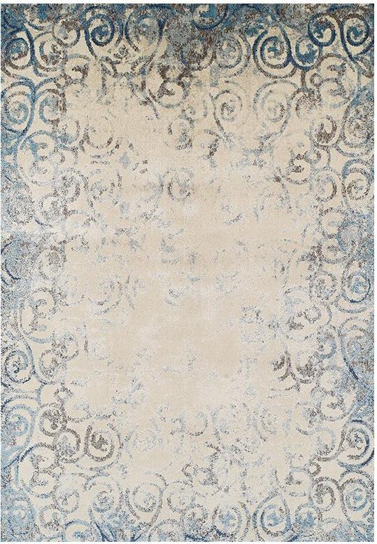 Tapete Antique Bege / Azul | Tamanho: 160 × 235 cm