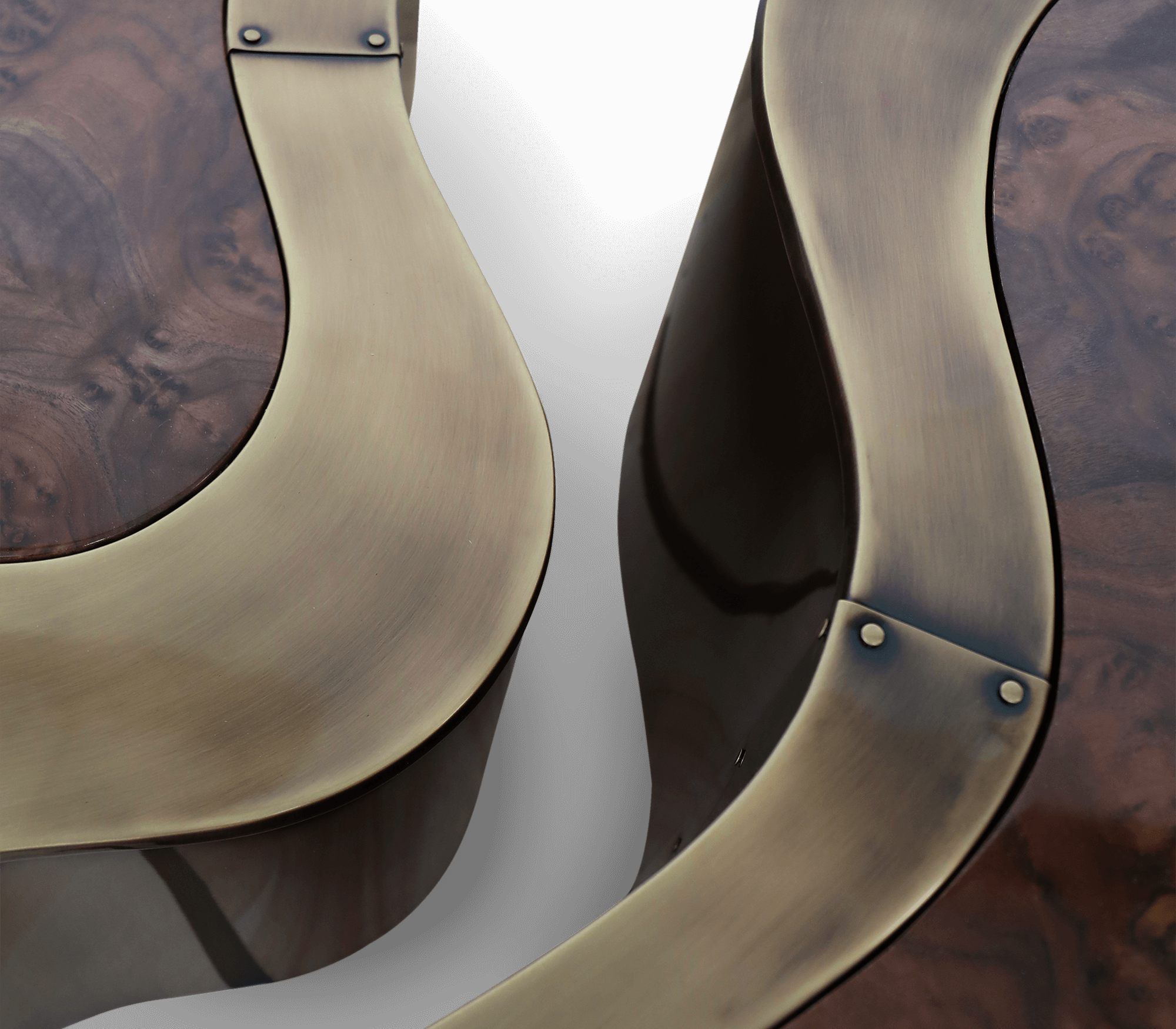 Conjunto de Mesas de Centro Crest Pátina e Nogueira