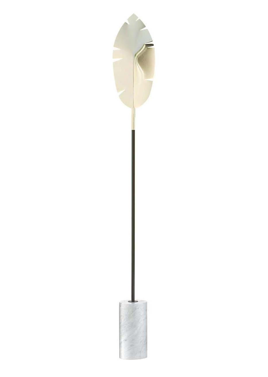 Candeeiro de Pé Leaf Gold com Base em Carrara