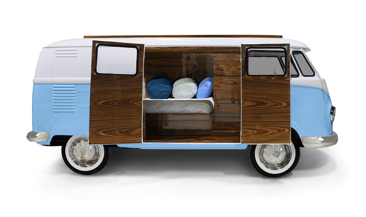 Conjunto de quarto caravana do viajante azul