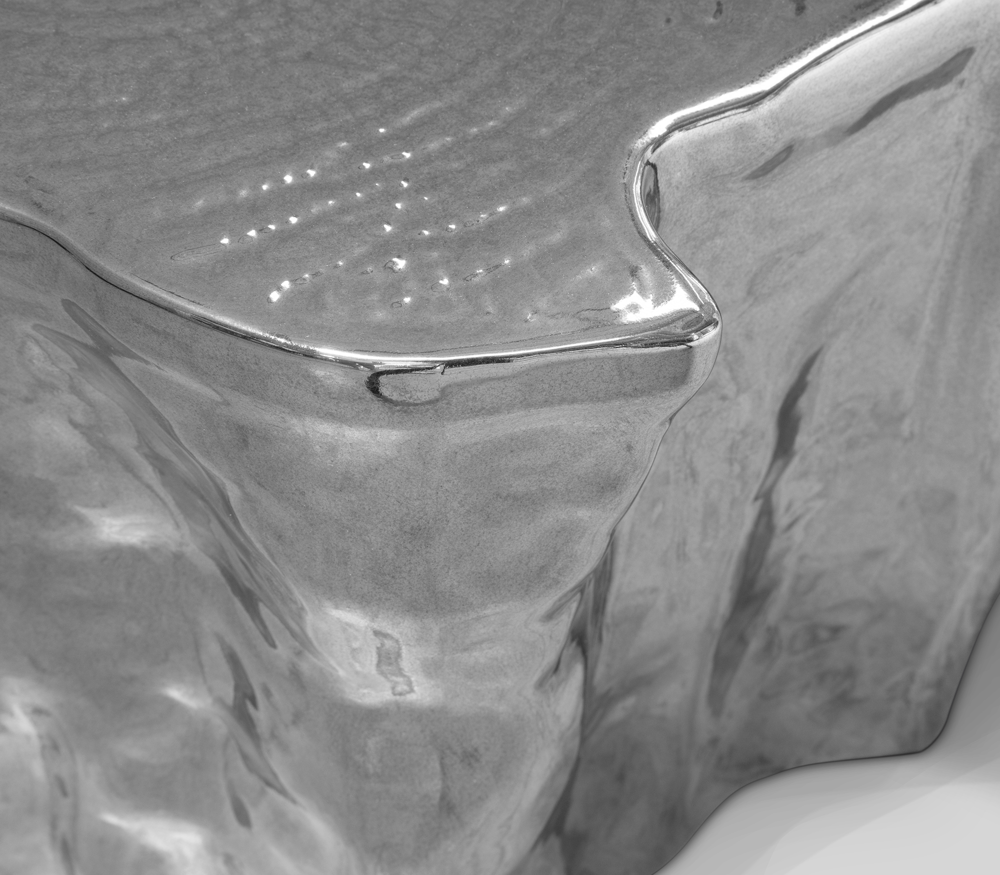 Mesa de Apoio Cerâmica Prateada Horizon