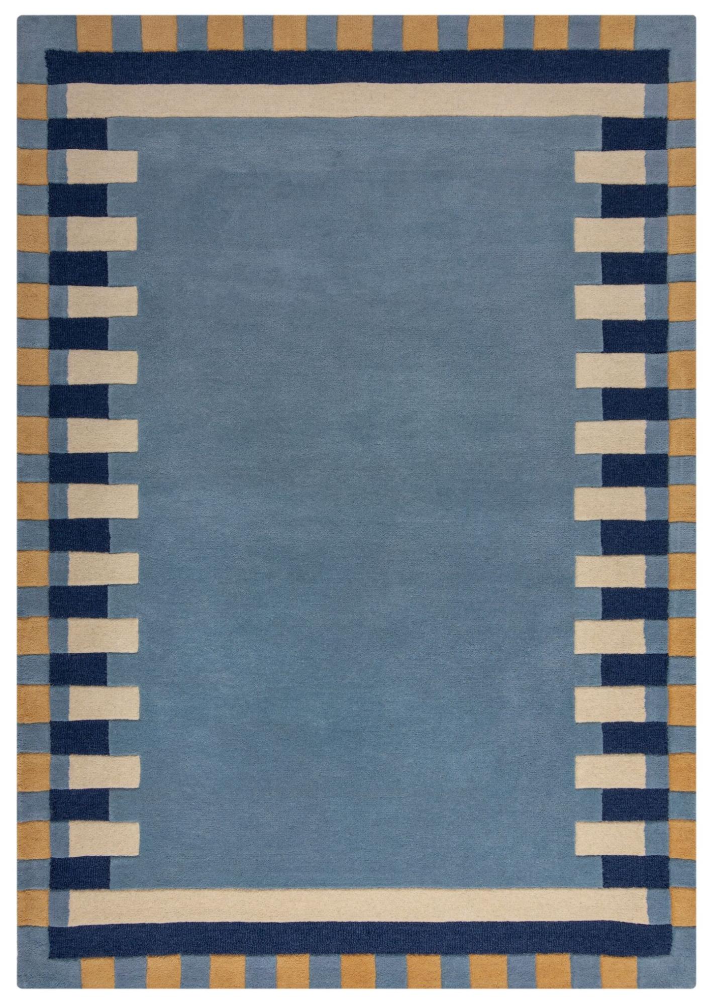 Tapete com Orla às Riscas Azul