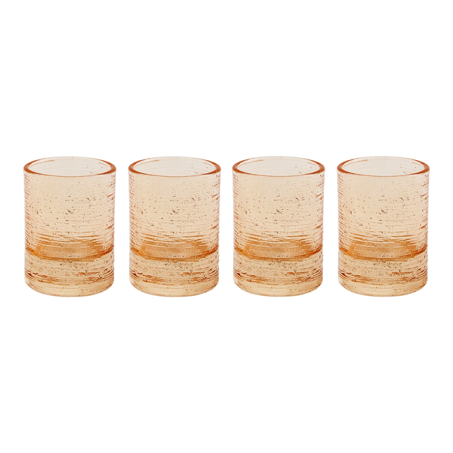 Conjunto de 4 Copos de Licor Rosa com Fio Prateado